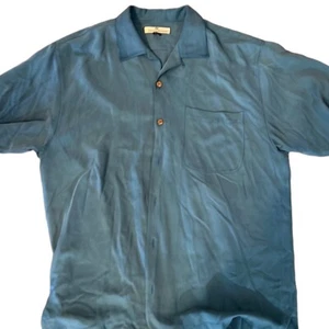 Tommy Bahama casual button down blue silk - Picture 1 of 3