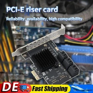 PCI-E 1X to SATA3.0 6 Port Expansion Card 6Gbps for Windows Desktop Computer Kit - Bild 1 von 8