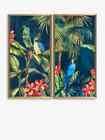 John Lewis Eva Watts - 'Tropicana' Framed Prints, Set of 2, Green/Multi RRP £110