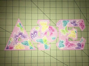 DELTA PHI EPSILON 5 INCH GREEK SORORITY IRON ON LETTERS (NO SEW) - BUTTERFLIES - Picture 1 of 1