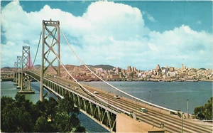Postcard: OAKLAND BAY BRIDGE - San Francisco, California, USA - Picture 1 of 2