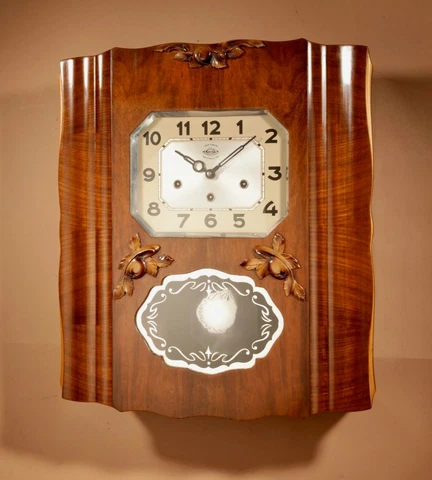 Westminster Girod Carillon Walnut, Rosewood Wall Clock French circa 1940-50 Cover