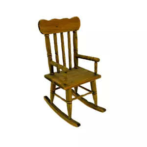 Decorative Mini Wood Rocking Chair – Rustic Vintage Charm – 10" Tall - Picture 1 of 5