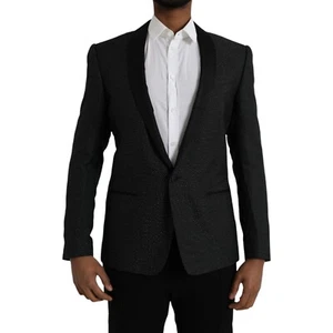 DOLCE & GABBANA Blazer Black Jacquard MARTINI Single Breasted Coat IT50/US40/L - Picture 1 of 11