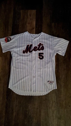 Majestic AUTHENTIC 52 2XL NEW YORK METS  DAVID WRIGHT PINSTRIPE Jersey RARE! ‼️‼ Cover
