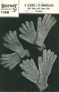 Vintage Gloves in 3 Sizes Knitting Pattern Bestway1198 - Bild 1 von 1