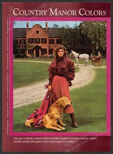 Estee Lauder Country Manor 1980s Print Advertisement 1982 Golden Retriever Dogs - Picture 1 of 1