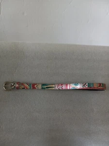Dakota LTD Leather Belt Women's Size ML Multicolor Skinny Made in USA Vintage - Picture 1 of 7