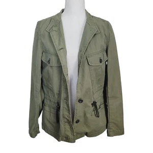 Gap Damen Gr. Small Militär Utility Style Jacke Mandarine Kragen grün LESEN - Bild 1 von 14