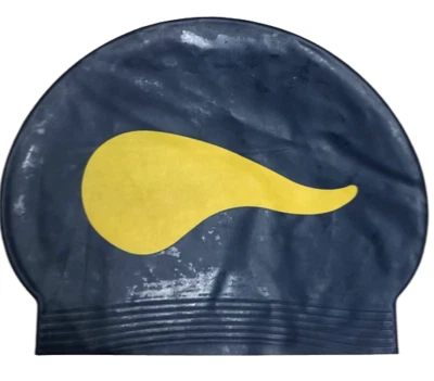 Set of 4 Competitive Latex Swim Caps w/ Vikings Horns on Each Side Navy Blue NIB