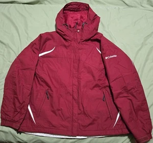 Columbia Waterproof Hooded Jacket Women's 1X Red Lined Outdoor 209 XW5966 - Picture 1 of 9