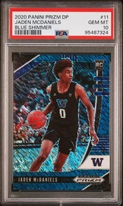 2020-21 Panini Prizm Draft Picks - Jaden McDaniels Blue Shimmer #'d 8/13 PSA 10 - Picture 1 of 2