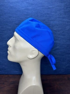 Royal Blue Scrub Hat. Handmade In USA. Cotton Side Adjust Surgical Cap. - Picture 1 of 5