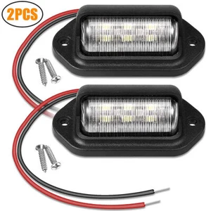 2 Universal Black 6 LED License Plate Tag Lights Lamps for Truck SUV Trailer Van - Bild 1 von 8