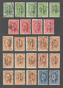 1918-1922 Stock Transfer Stamps, Perfins, Complete/Nearly Complete Initials