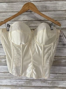 Dominique Underwire Bustier Corset Bridal Prom Bra White 44C 8949 j227 - Picture 1 of 5