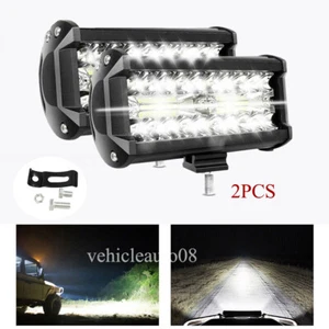 2PCS 7" Inch LED Work Light Bar Flood Pod Driving Off-Road Tractor 4WD 12V 1200W - Picture 1 of 11