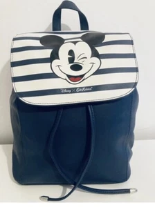Cath Kidston X Disney Micky Mouse limited Edition Leather Navy Rare Backpack - Picture 1 of 15