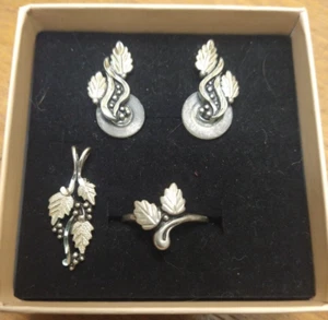 W.M. Wheeler Indianer Black Hills Sterlingsilber Schmuckset, Ringgröße 7 - Bild 1 von 2