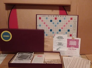 Vntg 1953 SCRABBLE TURN-TABLE GAME SET Complete in BOX w/ Turtle & Instructions - Picture 1 of 15