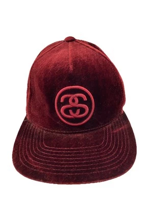 Vtg Rare Stussy Hat Velour Suede Cap Embroidered Script Logo Strapback.Excellent - Image 1 of 4