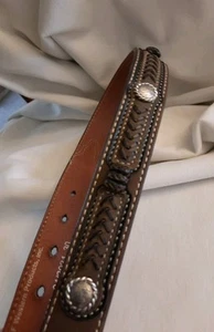 Cavenders M&F Products 9601644 Genuine Leather Belt Brown Size 30 NO Buckle - Picture 1 of 8