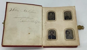 Álbum de fotos vintage de 1871 pequeño tipo tinte 16 fotos en total hombres niños wemon - Imagen 1 de 15