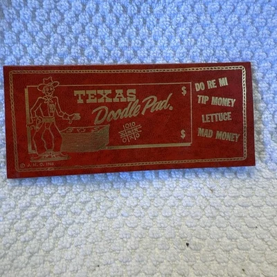 TEXAS DOODLE PAD With 5- Consecutive Uncirculated $1.00 Bills  From 1974 - Image 1 of 4