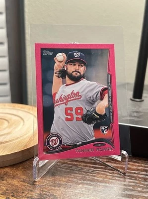 Tanner Roark 2014 Topps Mini -  #602 Pink Parallel BCA #’d 4/25 (RC) Nationals - Image 1 of 3