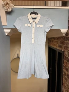 River Island Boucle Dress Age 9-10 Years Baby Blue Retro Art Deco Christmas - Picture 1 of 7
