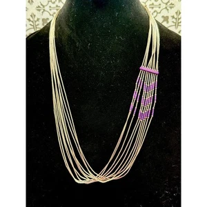 "Collar Nativo Líquido Plata Esterlina Navajo Arnold Maloney Sugilite 26"" De Colección" - Imagen 1 de 7