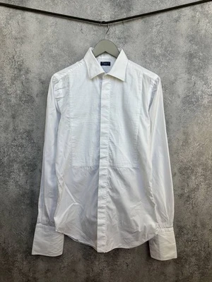 Camisa Esmoquin Blanca Artesanal Finamore Napoli Alumo Lujosa Algodón Talla M Foto 1 de 4