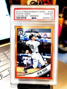 2018 AARON JUDGE #139/199 PANINI DUNROSS LOOKING UP-ORANGE GEM MT 10 "POP-8" MVP - Picture 1 of 9