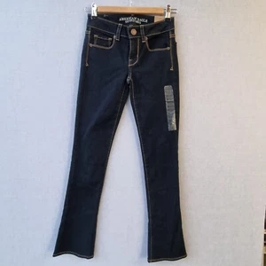American Eagle Super Stretch Skinny Kick dark blue Jeans Sz 00 Regular length - Picture 1 of 19
