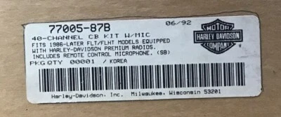 (NOS) KIT CB Harley-Davidson 40 canales con micrófono PN: 77005-87B. Foto 1 de 4