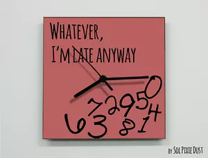Whatever I'm Late Anyway/Marsala cuadrado - reloj de pared - Imagen 1 de 4