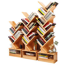 Bookcase Shelf Stand Display Cases Bookshelf Shelving Wood Shelves Tree Shape