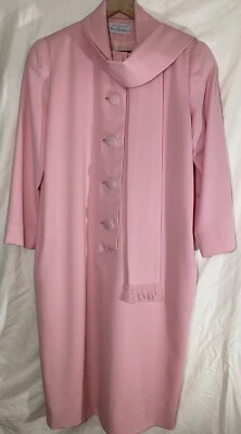 Vestido Traje Rosa David Hayes Diseñador Vintage Años 80 Saks Fifth Ave Jackie Kennedy Foto 1 de 4