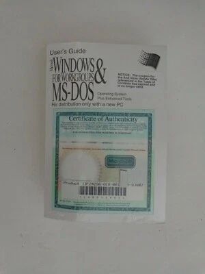 Microsoft MS-DOS 6.22 & Windows for Workgroups (V.3.11) Full Version - Image 1 of 2