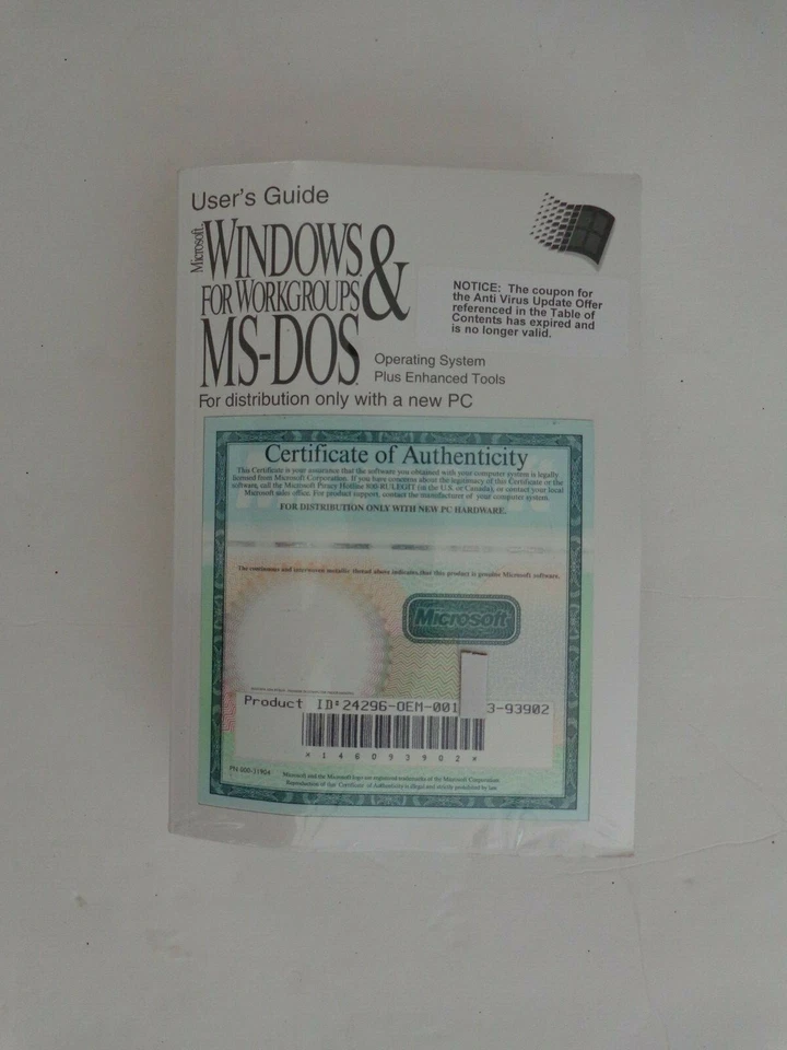 Microsoft MS-DOS 6.22 & Windows for Workgroups (V.3.11) Full Version - Image 1 of 2