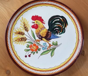 Keramik Wandteller selten, ca. 25 cm mit Ritzmarke Handbemalt Unterglasur - Bild 1 von 3