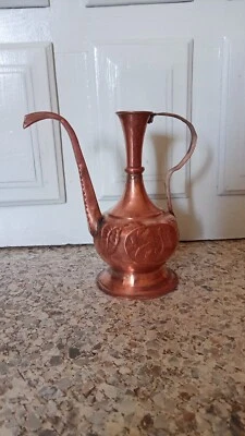 exquisite copper ewer, intricately carved with Islamic motifs and standing - Image 1 of 4