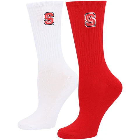 Women's ZooZatz Red/White NC State Wolfpack 2-Pack Quarter-Length Socks Cover