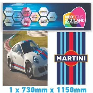 Martini Racing Style Blue Bonnet Stripe For Porsche Le mans universal stickers - Picture 1 of 1