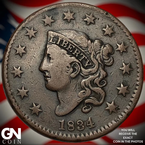1834 Coronet Head Large Cent  Q6650 Cover