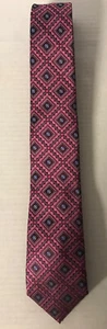 Mario Ferrari Repp Tie Hand Made Pink Multicolor W/ Pattern Mens - Picture 1 of 4