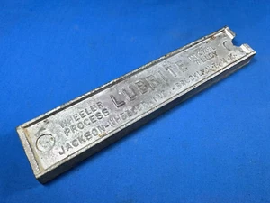 Lingote de aleación de níquel vintage Jackson Wheeler LUBRITE 3 libras 6 ozs, 8 7/8" x 1 3/4" - Imagen 1 de 9