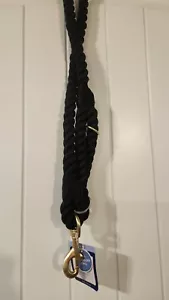 Schwarzes Baumwollseil Hundeseileine 4 Fuß weiche Baumwollschlaufe - Bild 1 von 1
