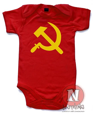 Naughtees Clothing Strampler Hammer Sichel UdSSR kommunistische Ära rot Baumwolle Babyanzug