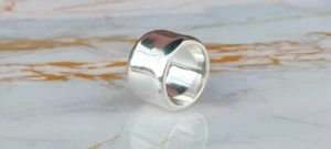 Chunky Wedding Band Wide 17MM 925 Sterling Silver Women Thick Statement Ring - Picture 1 of 5
